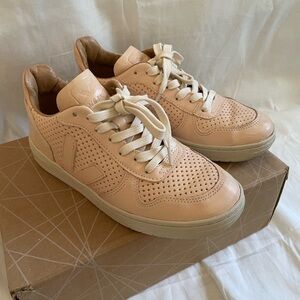 Veja Bastille Link Pink Leather Rare French Design with Amazon Natural Rubber
